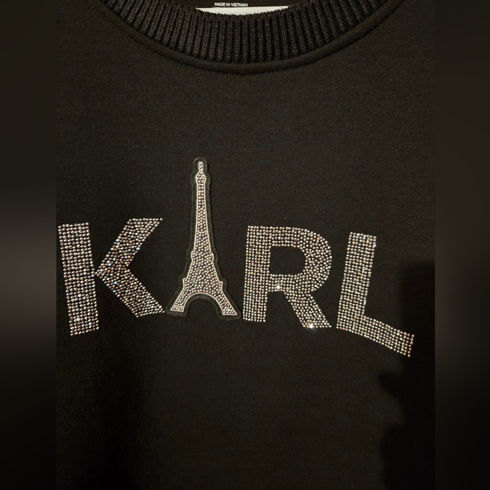 Karl Lagerfeld Black Sweatshirt. GUC. Size M. - Picture 3 of 4